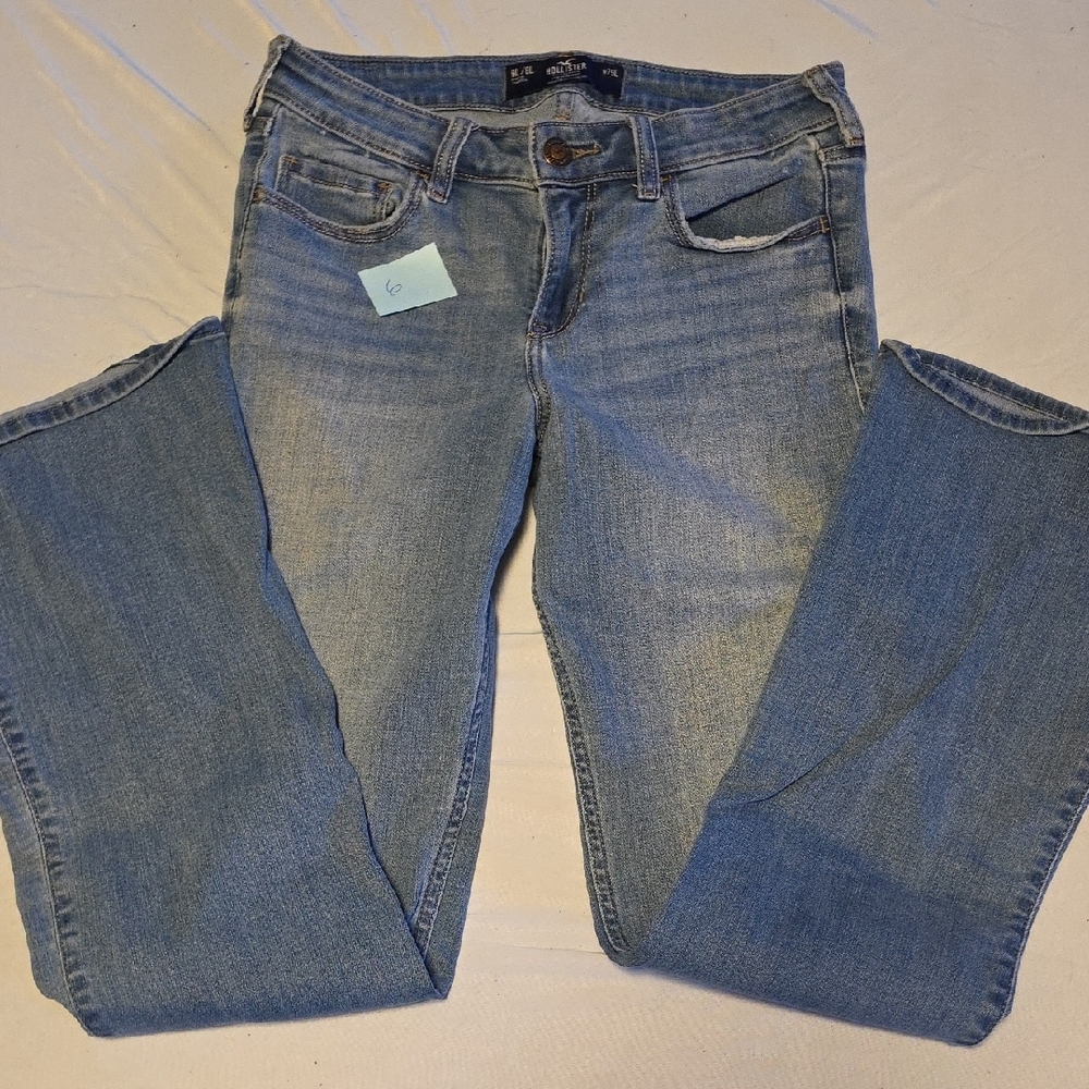 Hollister Blue Boot Cut Jeans with Faded Wash